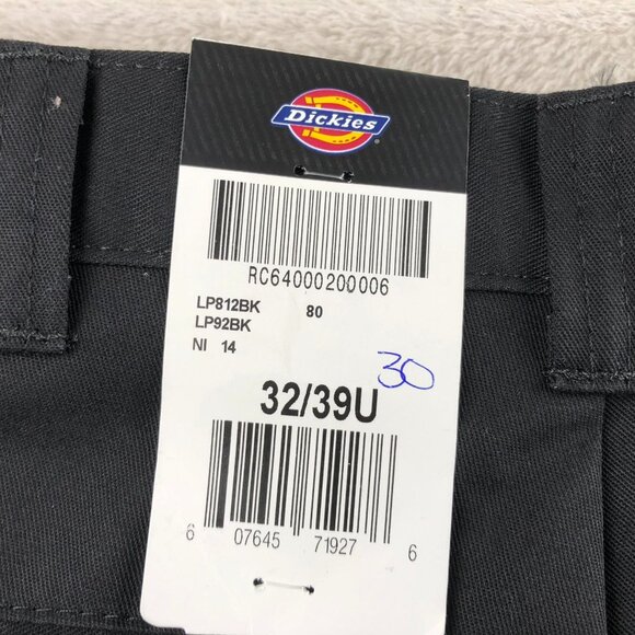 NWT Dickies Mens Work Pants Size 32 Straight Classic Chino Workwear Black Casual - Picture 7 of 15
